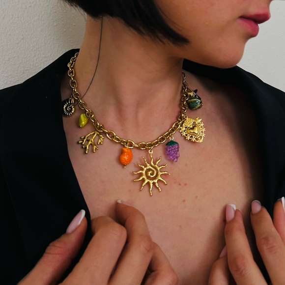 New Vibrant Gold Charm Necklace - Picture 5 of 6